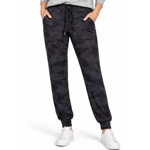 Lululemon Relaxed High Rise Jogger Womens 4 Black Camo Terry Drawstring Cozy Gym